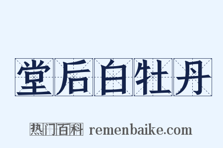 堂后白牡丹是什么意思的图片